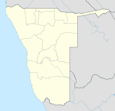 Mapa konturowa Namibii, po lewej znajduje się punkt z opisem „Walvis Bay”