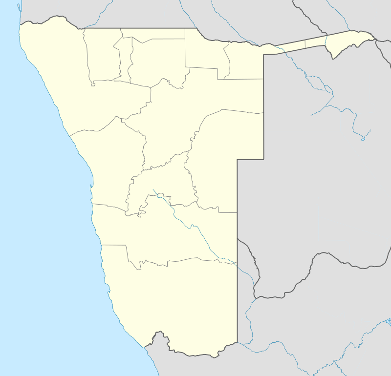 Map of Namibia showing the Namibian Air Force bases