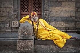 Sādhu al temple de Pashupatinath. Katmandú (Nepal)