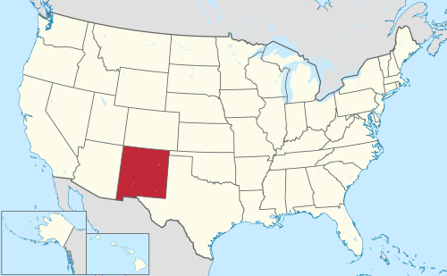 Map of the United States with New Mexico highlighted