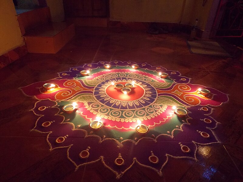 File:Nite Diwali rangoli in goa.JPG