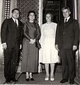 Image 17Norodom Sihanouk and his wife with Nicolae Ceauşescu and his wife Elena Ceauşescu, 1974 (from History of Cambodia)