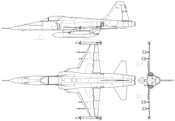 Ortografska projekcija F-5E Tiger-II