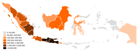 Numbers of Javanese speakers by province (dec point).svg