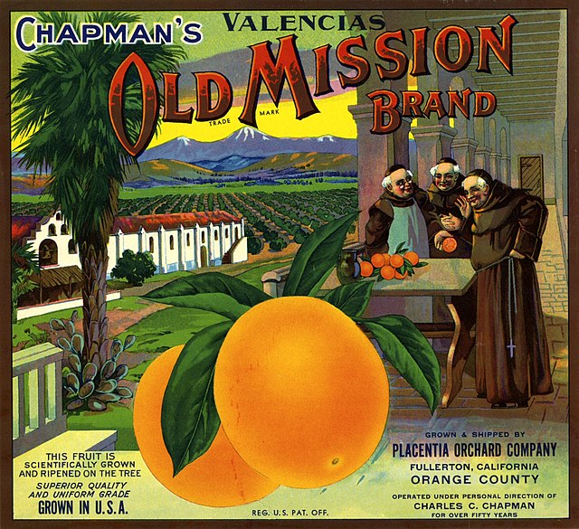 Orange crate label of the Placentia Orchard Company