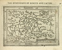 Księstwa oświęcimskie i zatorskie – mapa Abrahama Orteliusa z 1603