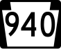 Pennsylvania Route 940 işaretçisi