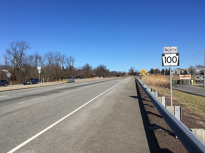 File:PA 100 NB past Upland Square Drive-State Road.jpeg