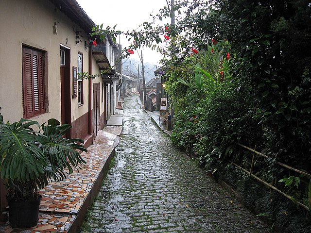 Paranapiacaba, a neighborhood in Santo André, São Paulo, Brazil, nestled in  the middle of the Serra do Mar. It is an old railway village built by the  english. It has a reputation