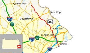 Pennsylvania Route 413 map.svg