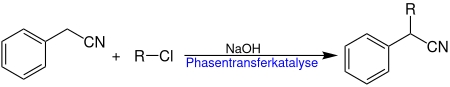 Phasentransferkatalyse Phenylacetonitril V1.svg