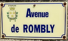 Fénykép utcatábláról, amelyet Étaples városában készítettek - Avenue de Rombly.jpg