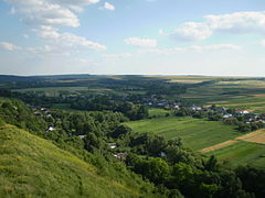 Вигляд з монастиря на сусідні села Підгора, Семенів, Зеленче