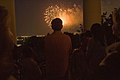 President George W. Bush watches Fourth of July fireworks from the balcony of the White House.jpg