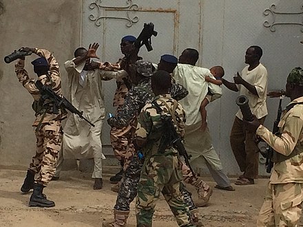 Protest in N'Djamena in January 2018. Protests in Njamena, Chad, 22 January 2018.jpg