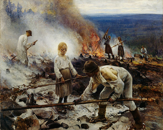 Eero Järnefelt, Burning the Brushwood, 1893