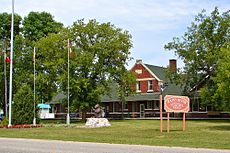 Rainy River Town Hall, formerly the town's train station