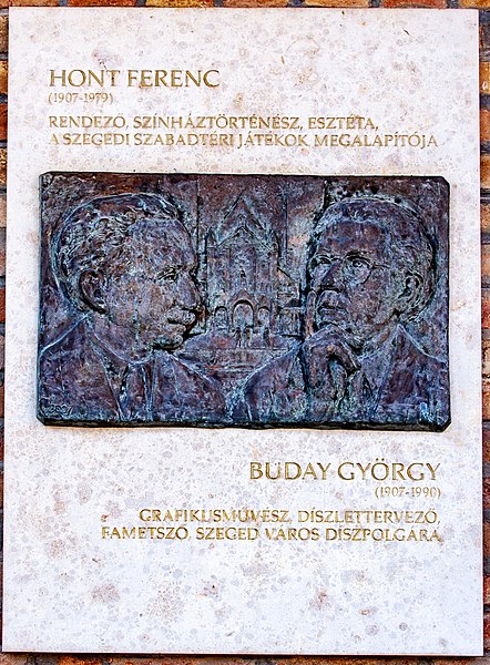 File:Relief of Ferenc Hont and György Buday in the Szeged Pantheon.jpg