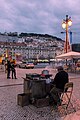 Image 305Roasted chestnuts vendor at dusk, Praça da Figueira, Lisbon, Portugal