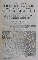 First page of 1750 edition of Opus majus