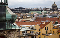 Rooftops, view from the Jindrisska Tower, Prague