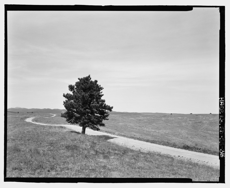 File:Route 5, road alignment view at Lone Pine. View NW. - Wind Cave Roads and Bridges, Hot Springs, Fall River County, SD HAER SD-55-35.tif