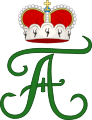Royal Monogram of Prince Frederick Albert of Anhalt-Bernburg.svg