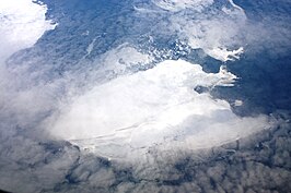 Sørkappøya gezien vanuit de lucht.