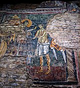 Святой Бенедикт Нурсийский, исцеляющий прокажённого. Фрагмент фрески XI в.