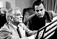Bernstein with Maximilian Schell on PBS Beethoven TV series (1982) Schell and Bernstein-83-1.jpg