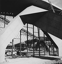 The structure under construction in 1961