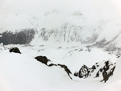 Blick nach Nordosten ins Sertigtal.