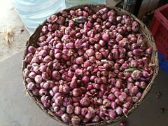 Shallots on sale in traditional market