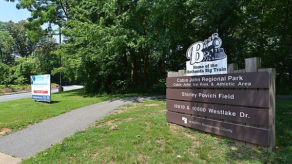 Cabin John Ice Rink and Athletic Area sign