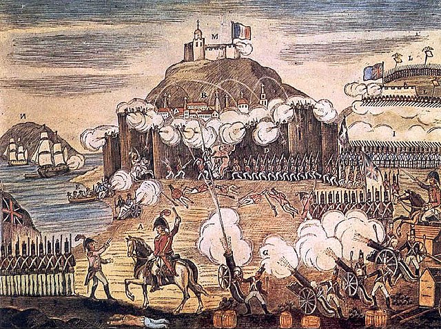 An engraving of the siege of San Sebastian (1813)