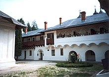 The inner courtyard of Sinaia Monastery