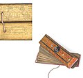 Sinhala palm-leaf medical manuscripts, cover and two leaves..JPG
