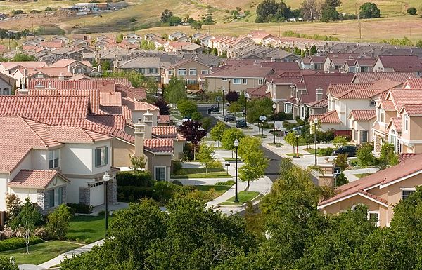 A tract housing development in San Jose, California, United States
