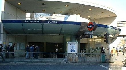 Southwark tube station on the corner of Blackfriars Road and The Cut. Southwark.jpg