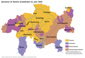 Поширення державних мов у кантоні Граубюнден у 2000 році
