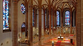 St. Bonifatius, Wiesbaden, interior from the organ loft, photograph by Dessauer St. Bonifatius Church, Wiesbaden, Germany.jpg