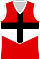 St Kilda's home jumper in 1997. St Kilda FC Cross Jumper.png