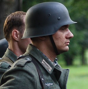 Mollo adapted German military helmets to create his Darth Vader costume