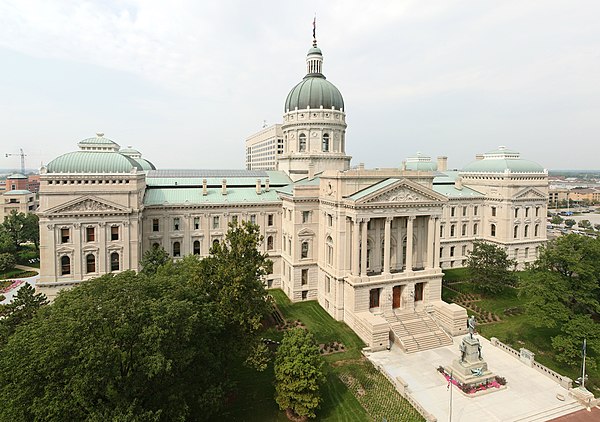 The Indiana Statehouse where the governor's office is located