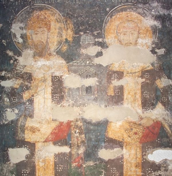 Fresco of Stefan Uroš III and Stefan Dušan, Visoki Dečani Monastery, 14th century (UNESCO)