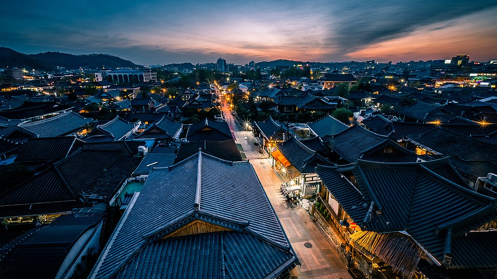 Sunset In Jeonju South Korea Travel Photography (253309367)