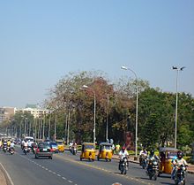 Tank Bund road, an important road which connects the cities of Secunderabad and Hyderabad[10]