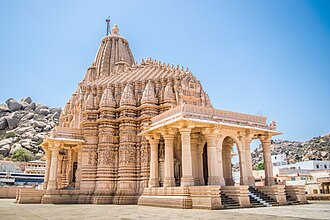 The Ajitanatha Jain temple at Taranga follows specifications in the Aparajitaprccha text, as do Hindu temples in Siddhapur and Prabhasa-Patana. Taranga Temple 2017.jpg