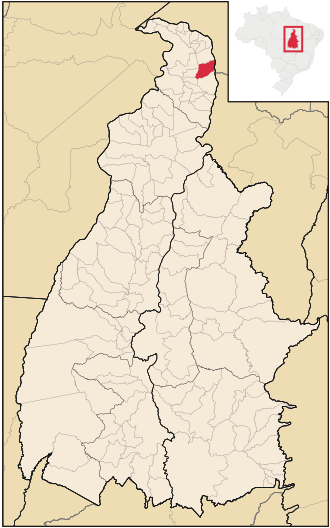 Мауриландия-ду-Токантинс на карте штата.