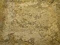 Římský nápis na skále v Trenčíně.